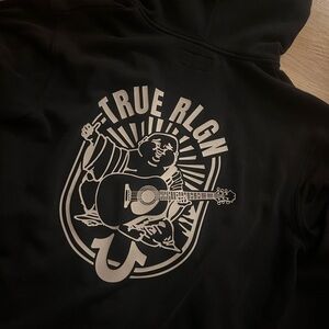 True Religion Black Zip-Up Hoodie